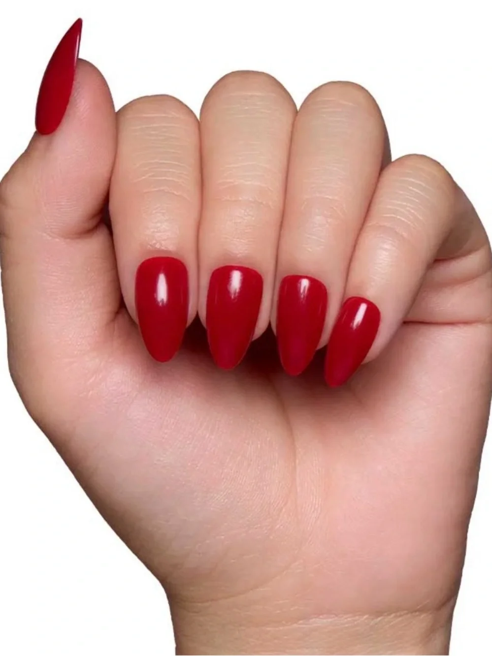 Glamnetic Classic Red Short Almond Glue-On Nails
